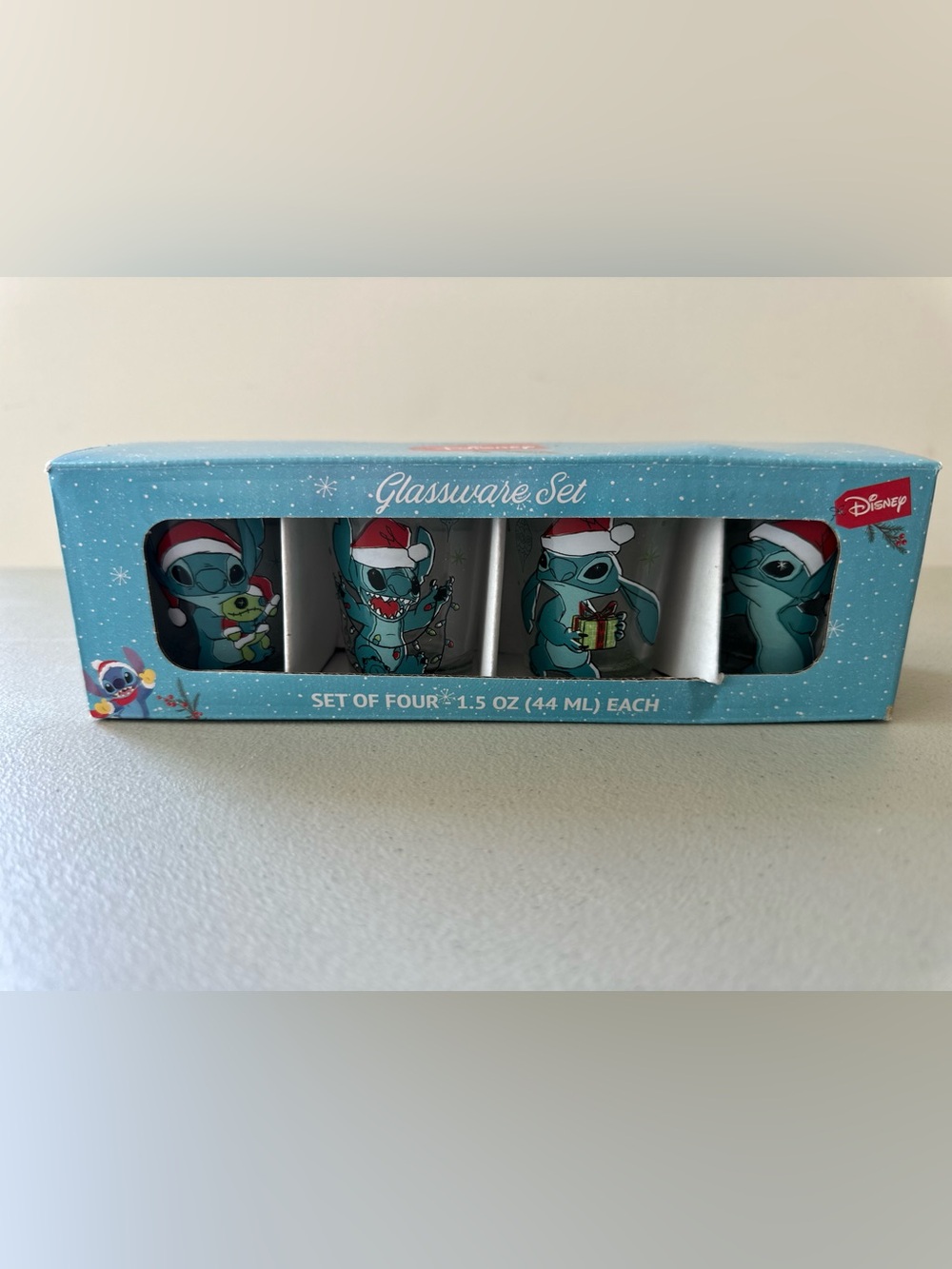 Disney Stitch Shot Glasses Set of Four NIB Silver Buffalo
